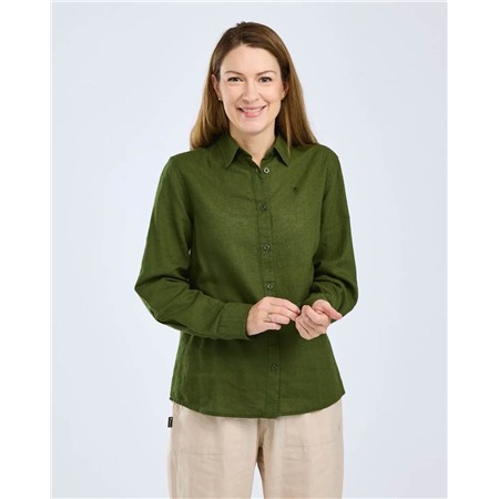 CHEMISE MANCHES LONGUES FEMME PINEWOOD VÄRNAMO INSECTSAFE HEMP MIX - PINE GREEN