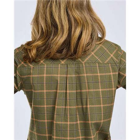 CHEMISE MANCHES LONGUES FEMME PINEWOOD WOLF - GREEN/TERRACOTTA