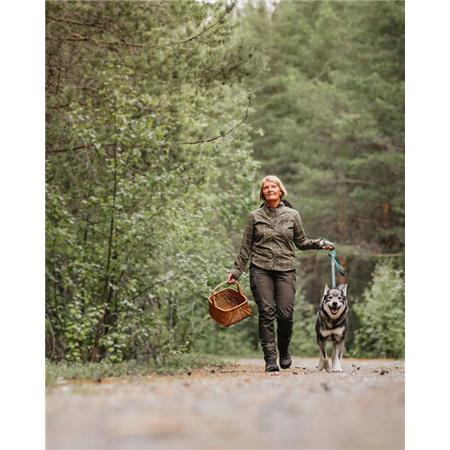 CHEMISE MANCHES LONGUES FEMME PINEWOOD WOLF - GREEN/TERRACOTTA