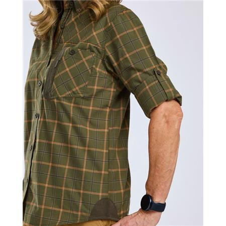 CHEMISE MANCHES LONGUES FEMME PINEWOOD WOLF - GREEN/TERRACOTTA