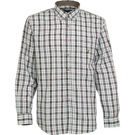 Chemise Manches Longues Homme Idaho Tradition - Marron/Vert
