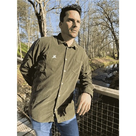 Chemise Manches Longues Homme Le Pairon Bécassier Velours - Kaki