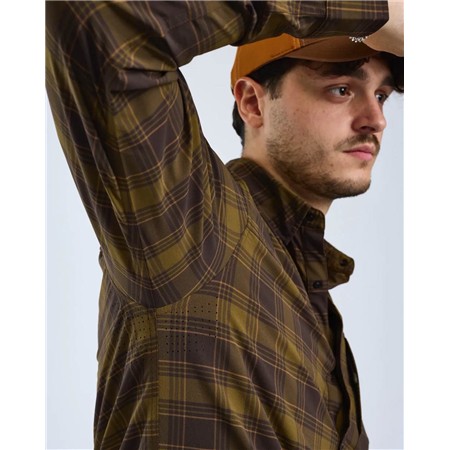 CHEMISE MANCHES LONGUES HOMME PINEWOOD ABISKO TREKKING INSECTSAFE L/S - D.OLIVE/D.SANDSTONE