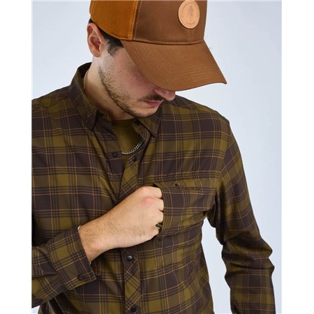 CHEMISE MANCHES LONGUES HOMME PINEWOOD ABISKO TREKKING INSECTSAFE L/S - D.OLIVE/D.SANDSTONE