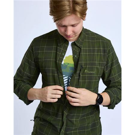 CHEMISE MANCHES LONGUES HOMME PINEWOOD ABISKO TREKKING L/S - MOSS GREEN