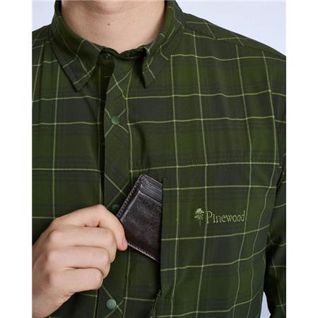CHEMISE MANCHES LONGUES HOMME PINEWOOD ABISKO TREKKING L/S - MOSS GREEN