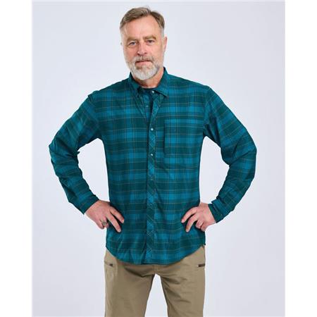 CHEMISE MANCHES LONGUES HOMME PINEWOOD ABISKO TREKKING L/S - TEAL BLUE