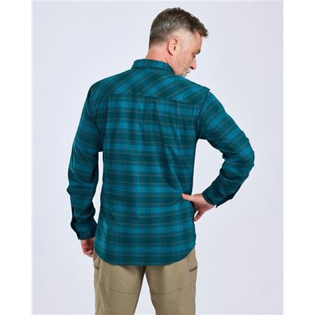CHEMISE MANCHES LONGUES HOMME PINEWOOD ABISKO TREKKING L/S - TEAL BLUE