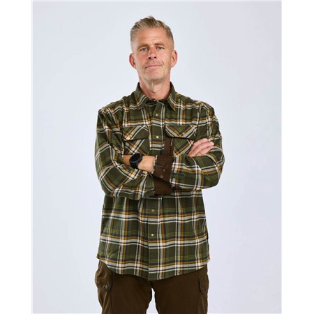 CHEMISE MANCHES LONGUES HOMME PINEWOOD CORNWALL - MOSSGREEN/L.KHAKI