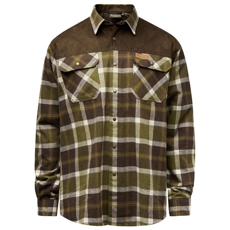 Chemise Manches Longues Homme Pinewood Douglas - Olive Green/Blanc