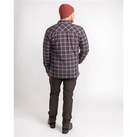 CHEMISE MANCHES LONGUES HOMME PINEWOOD FINNVEDEN CHECK PADD - BLEU/ROUGE