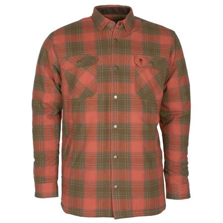 Chemise Manches Longues Homme Pinewood Finnveden Check Padd - Terracotta/Olive