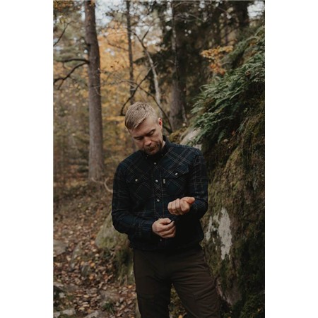 CHEMISE MANCHES LONGUES HOMME PINEWOOD FINNVEDEN FOREST FLANNEL - D.NAVY/BLACK
