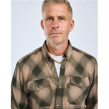 CHEMISE MANCHES LONGUES HOMME PINEWOOD FINNVEDEN FOREST FLANNEL - OLIVE/D.GREEN