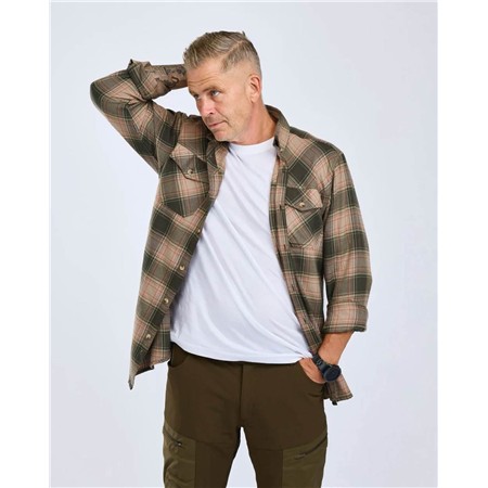 CHEMISE MANCHES LONGUES HOMME PINEWOOD FINNVEDEN FOREST FLANNEL - OLIVE/D.GREEN