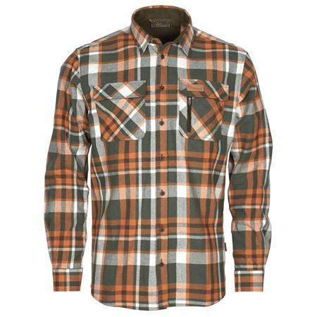Chemise Manches Longues Homme Pinewood Lappland Rough Flannel - Vert/Orange
