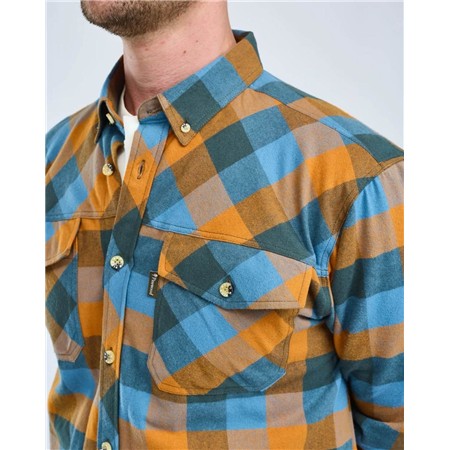 CHEMISE MANCHES LONGUES HOMME PINEWOOD LUMBO - FUDGE/BLUE