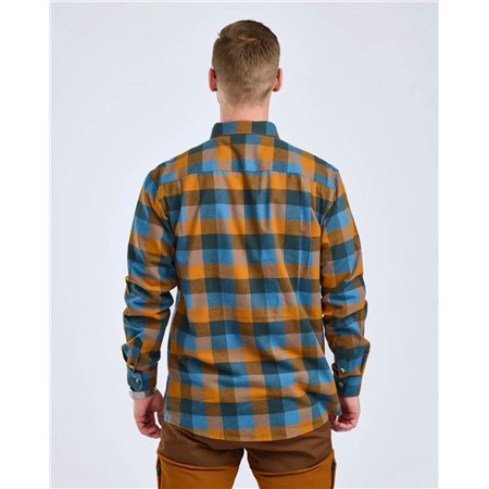 CHEMISE MANCHES LONGUES HOMME PINEWOOD LUMBO - FUDGE/BLUE