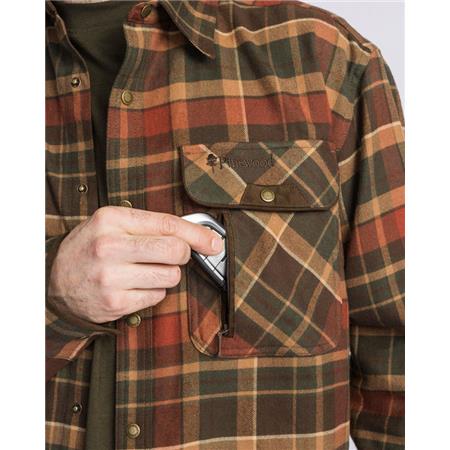 CHEMISE MANCHES LONGUES HOMME PINEWOOD PRESTWICK EXCLUSIVE - GREEN/TERRACOTTA