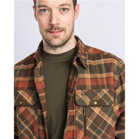 CHEMISE MANCHES LONGUES HOMME PINEWOOD PRESTWICK EXCLUSIVE - GREEN/TERRACOTTA
