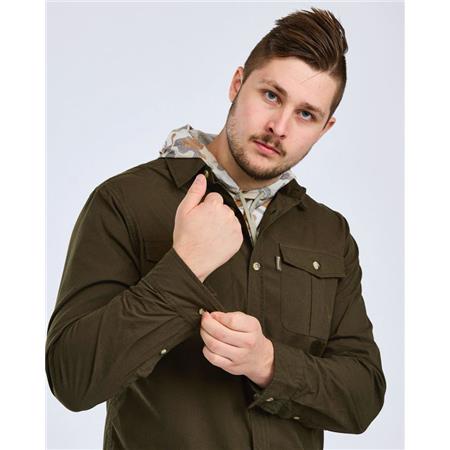 CHEMISE MANCHES LONGUES HOMME PINEWOOD SAFARI L/S - MOSS GREEN