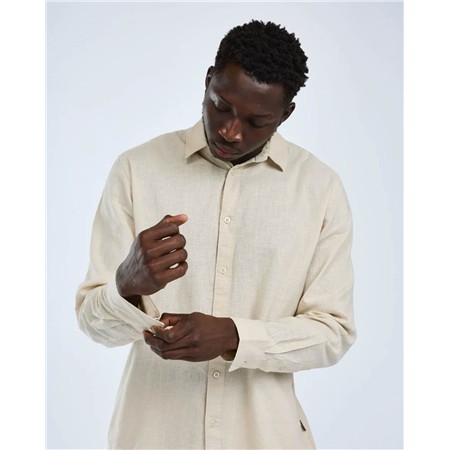 CHEMISE MANCHES LONGUES HOMME PINEWOOD VÄRNAMO INSECTSAFE HEMP MIX L/S - LINEN BEIGE