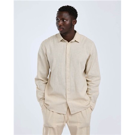 CHEMISE MANCHES LONGUES HOMME PINEWOOD VÄRNAMO INSECTSAFE HEMP MIX L/S - LINEN BEIGE