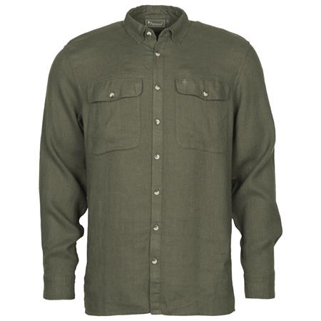 Chemise Manches Longues Homme Pinewood Värnamo Insectsafe Linen L/S - Vert