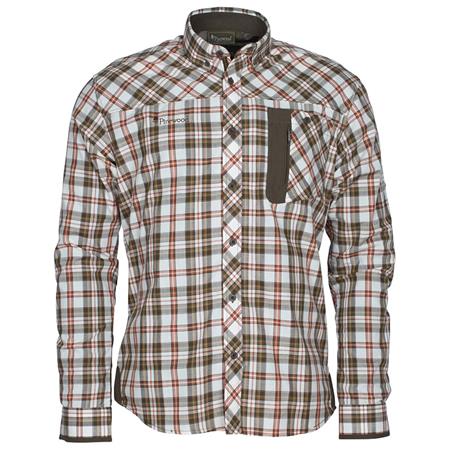 CHEMISE MANCHES LONGUES HOMME PINEWOOD WOLF - BLANC/MARRON