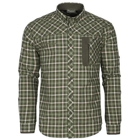 Chemise Manches Longues Homme Pinewood Wolf - Vert/Blanc
