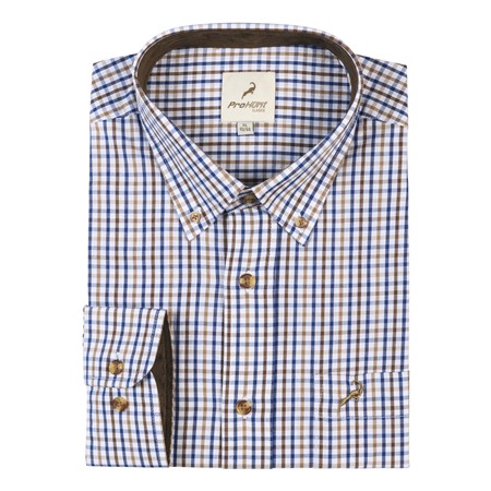 CHEMISE MANCHES LONGUES HOMME PROHUNT NEUVY - MARRON/BLEU/IBEX