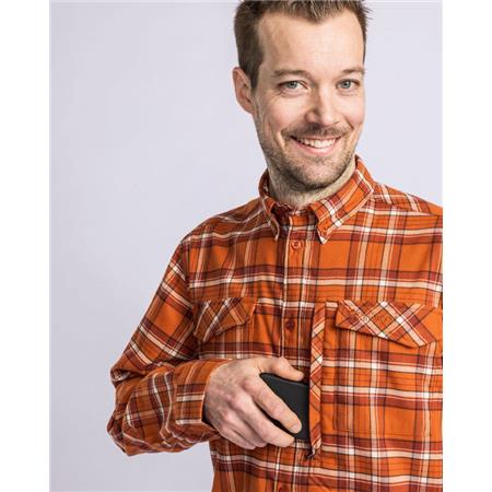 CHEMISES MANCHES LONGUES HOMME PINEWOOD ABISKO HIKING FLANNEL - BURNED ORANGE