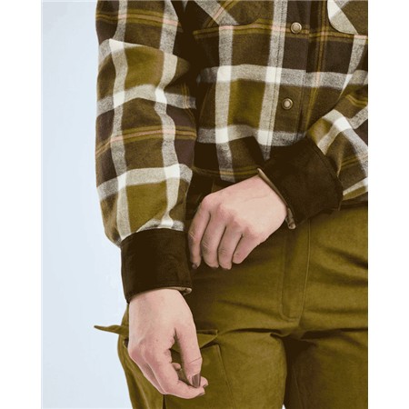 CIMICIA A MANICHE LUNGHE DONNA PINEWOOD DOUGLAS - OLIVE GREEN/BLANC