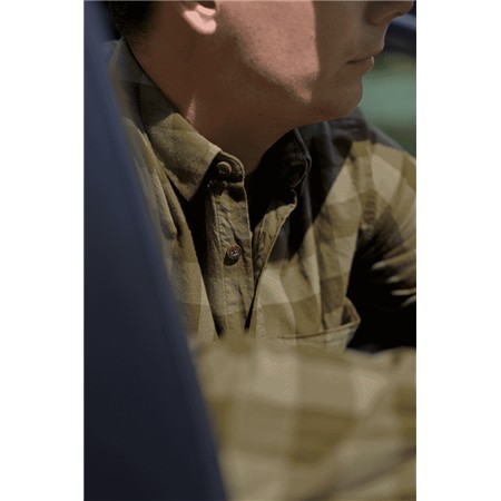 CIMICIA MANICHE LUNGHE UOMO HARKILA SCANDINAVIAN L/S - DARK OLIVE CHECK