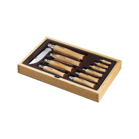 Cofanetto Coltelli Opinel Ramasse Monnaie Inox Du N°02 Au N°12