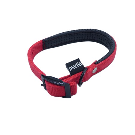 Collier Chien Nylon Uni Droit Confort Martin Sellier - Rouge - 45Cm