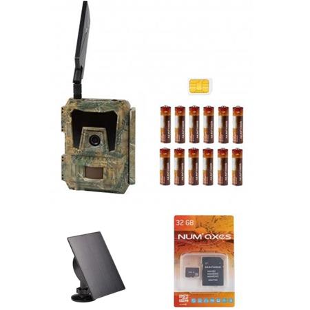 Complete Verpakking Jacht Camera Numaxes Pie1052+12Piles Aa + Carte Mémoire 32Go + Carte Sim + Panneau Solaire