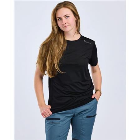 DAME-T-SHIRT MED KORTE ÆRMER PINEWOOD FUNCTION - SORT
