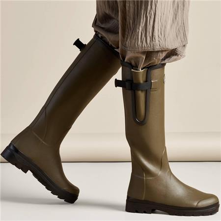 DAMEGUMMISTØVLER LE CHAMEAU VIERZON JERSEYFORET - MØRKEGRØN