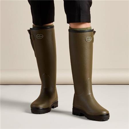 DAMEGUMMISTØVLER LE CHAMEAU VIERZONORD FORET MED NEOPREN - MØRK KAKI
