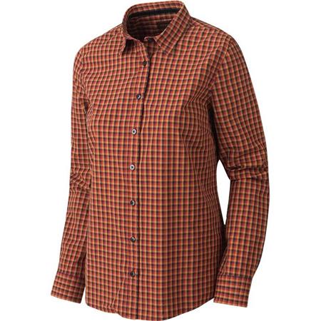 Damen Langarmhemd Harkila Selja Lady L/S Check - Kariert Rot/Schwarz