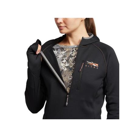 DAMENFLEECE SITKA FANATIC HOODY - SCHWARZ