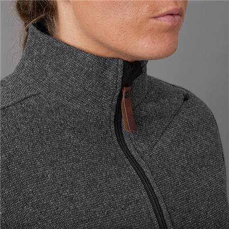 DAMENPULLOVER HARKILA METSO FULL ZIP - GRAU