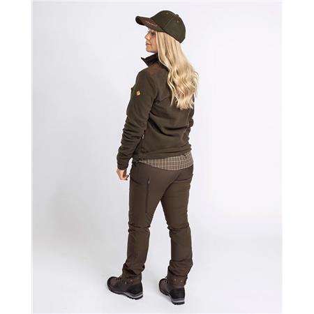 DAMFLEECE PINEWOOD SMÅLAND HUNTERS HALF ZIP W - BRUN