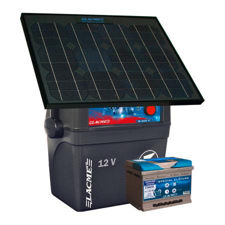 ELECTRIFICATEUR LACME SECUR SUN 25W + ACCUMULATEUR 12 V - 62 AH LACME LACME SECUR SUN ET ACCUMULATEUR