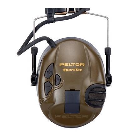ELEKTRONISCHER GEHÖRSCHUTZ PELTOR SPORTTAC GRÜN/ORANGE + GEL-HYGIENESET