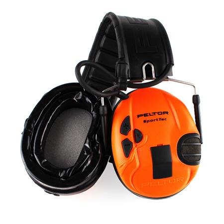 ELEKTRONISCHER GEHÖRSCHUTZ PELTOR SPORTTAC GRÜN/ORANGE + GEL-HYGIENESET