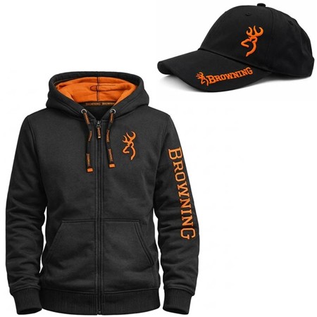 Ensemble Sweat + Casquette Browning Snapshot - Orange/Noir - Exclusivité