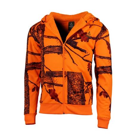 FELPA UOMO - CAMO ARANCIONE TREELAND CAPPUCCIO CON CERNIERA T105 - CAMO NARANJA - MIMETICO ARANCIONE