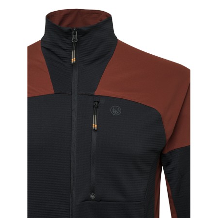 FLEECE HEREN BERETTA KRUMA GRIDTECH FLEECE - ZWART/MADDER